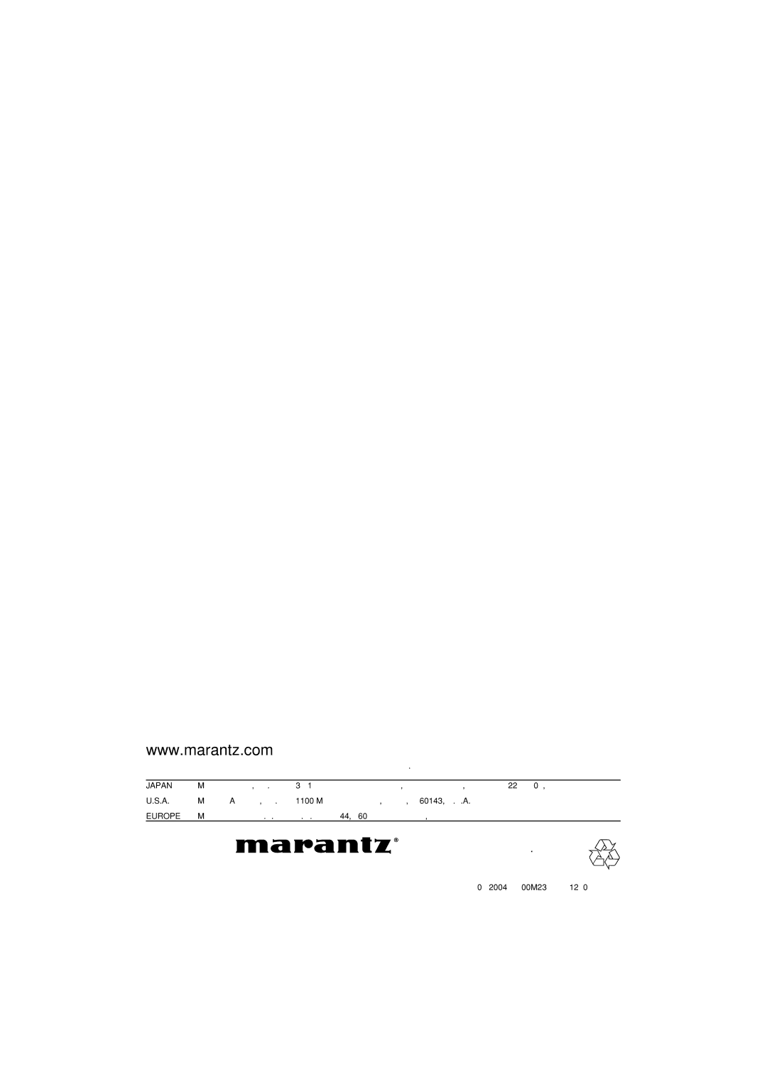 Marantz PD4230V manual Is a registered trademark 