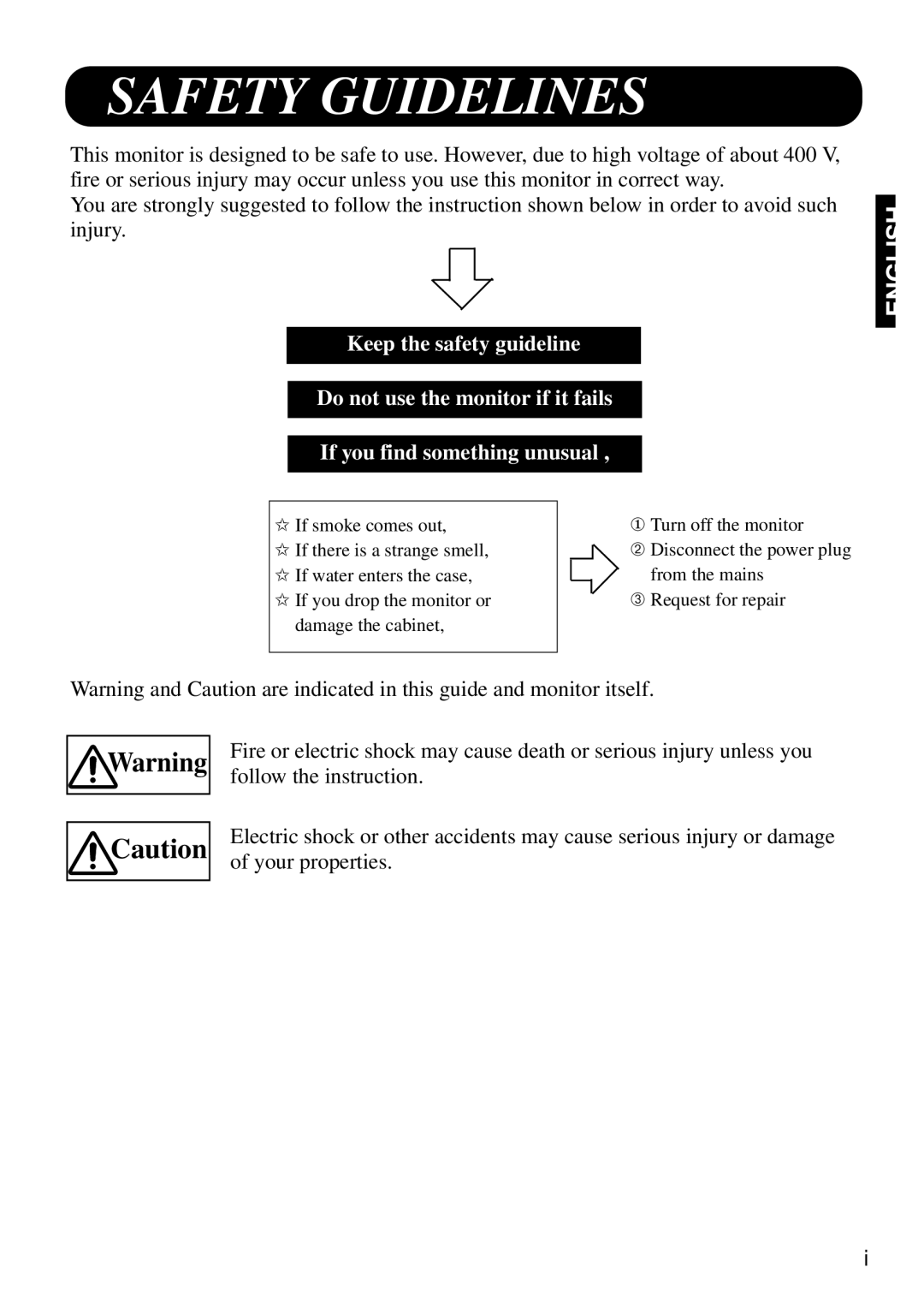 Marantz PD4298HD s user manual Safety Guidelines 