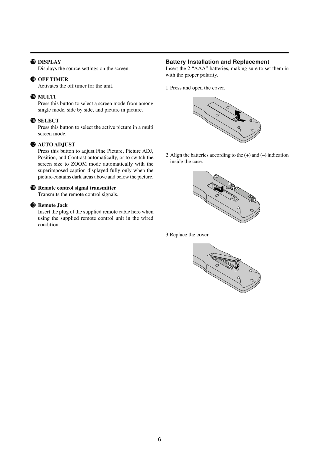 Marantz PD5010D manual Battery Installation and Replacement, 5MULTI 