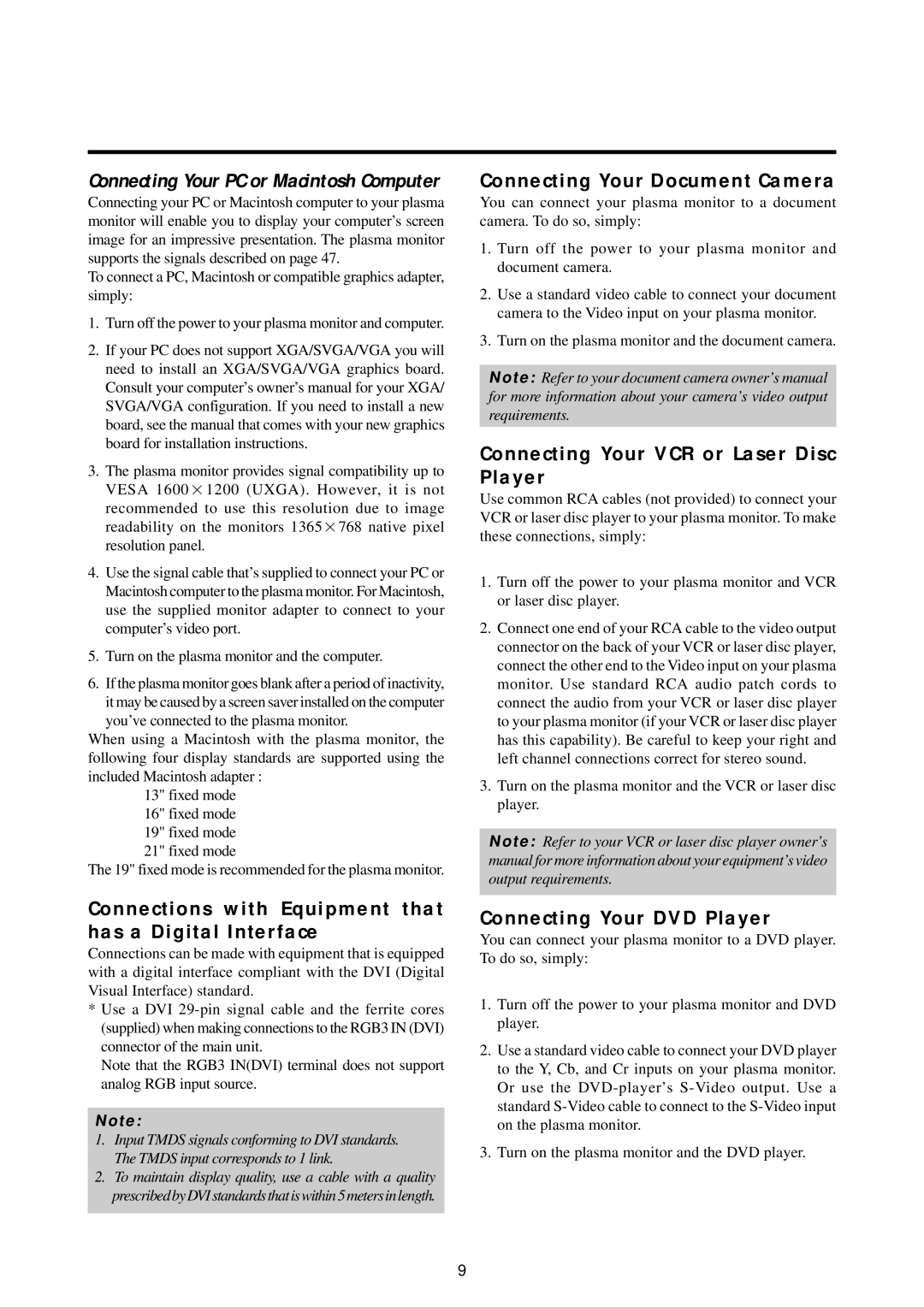 Marantz PD5010D manual Connections with Equipment that has a Digital Interface, Connecting Your Document Camera 