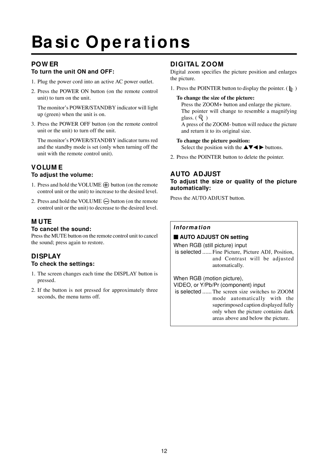 Marantz PD5010D manual Basic Operations 