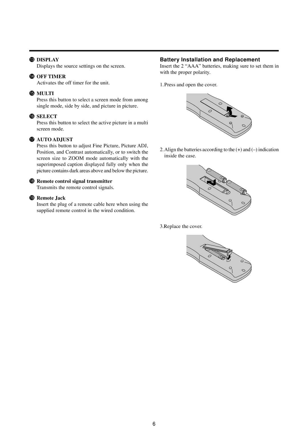 Marantz PD5020D manual Battery Installation and Replacement, 5MULTI 