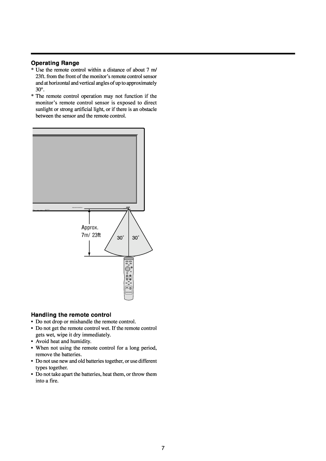 Marantz PD5020D manual Operating Range, Handling the remote control 