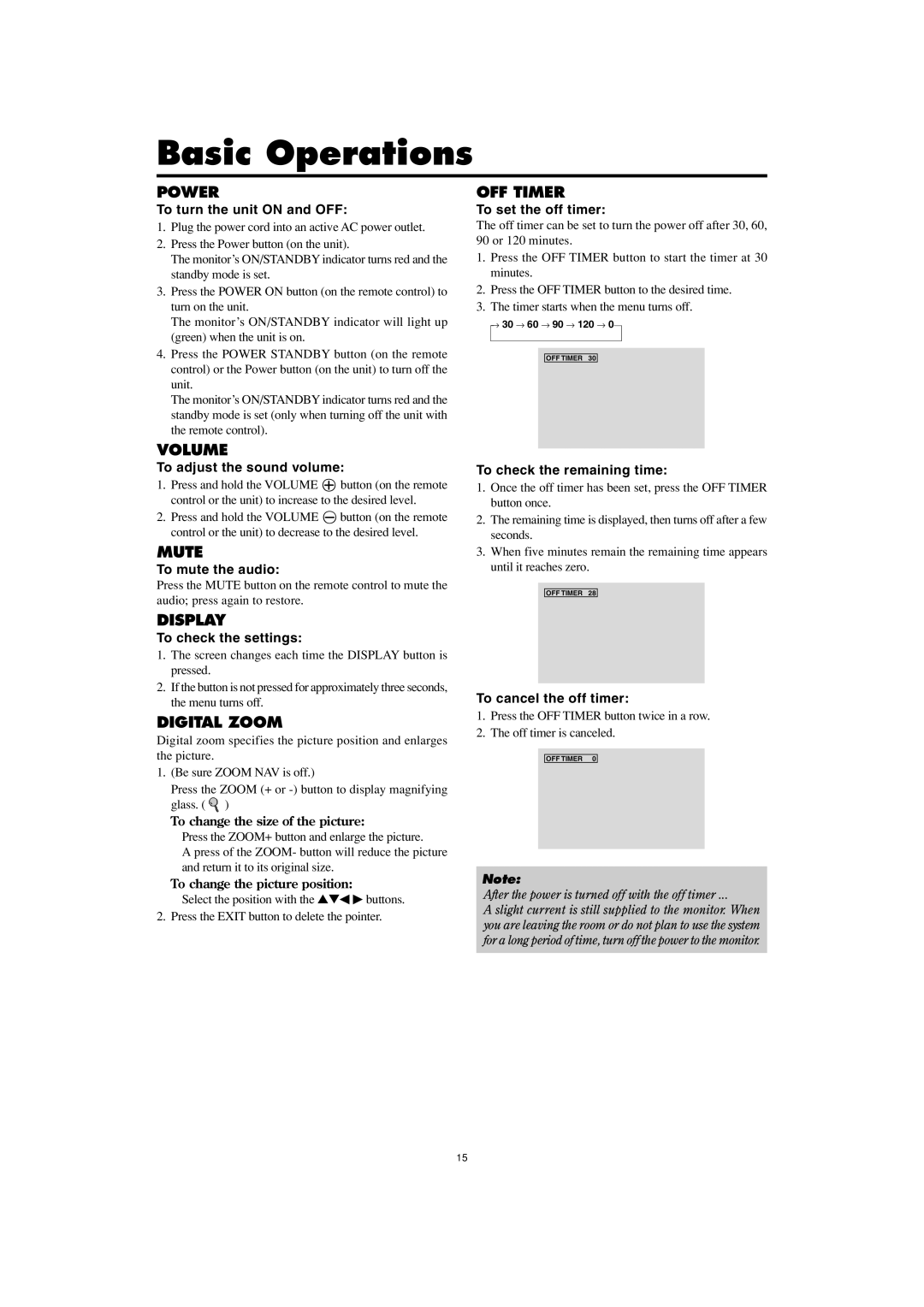 Marantz PD6001 manual Basic Operations 