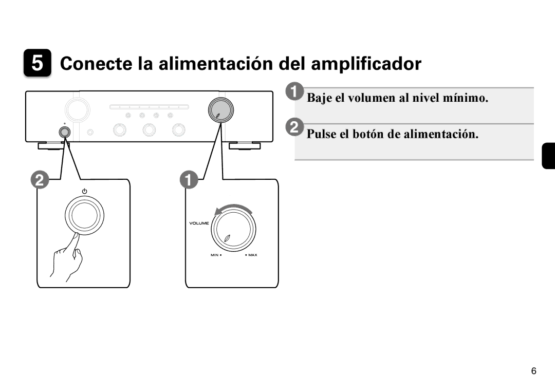 Marantz PM5005 quick start Conecte la alimentación del amplificador 