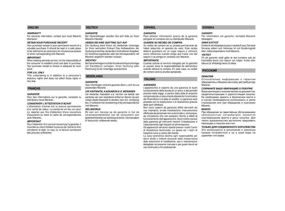 Marantz PM6002 manual English 