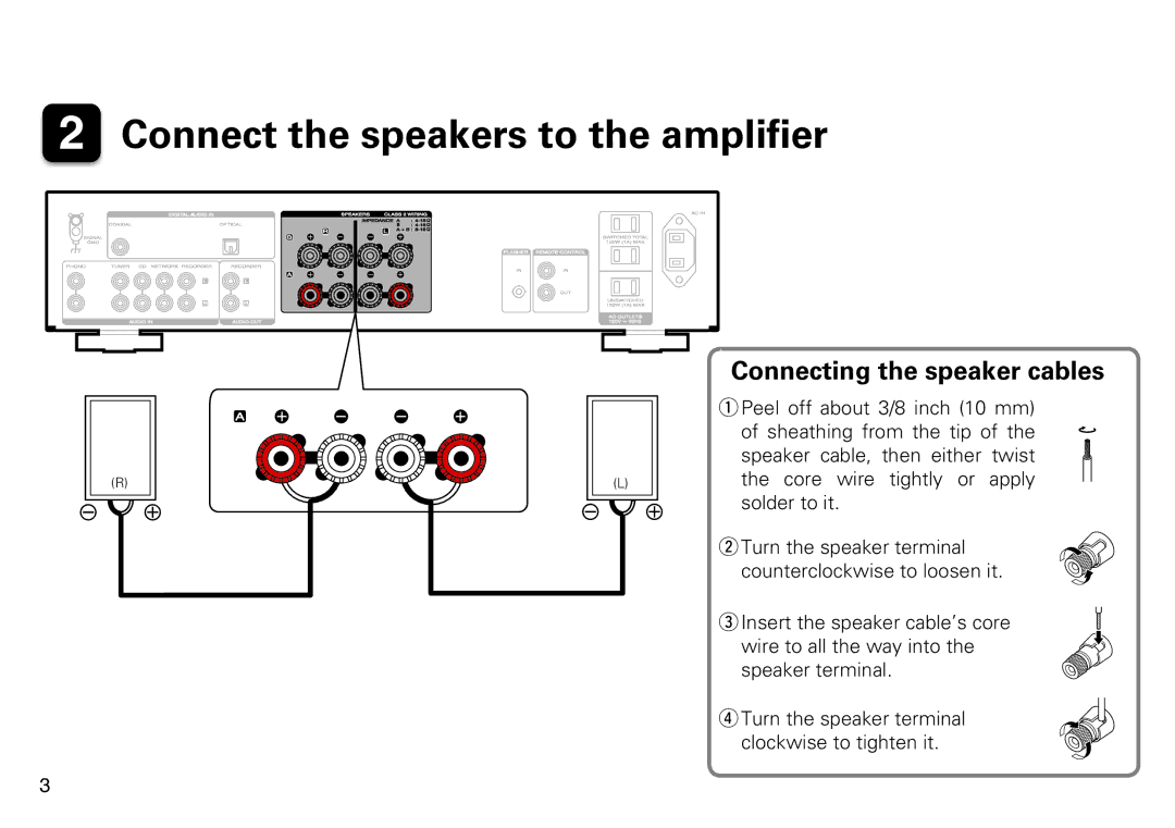 Marantz PM6005 manual Connect the speakers to the amplifier 