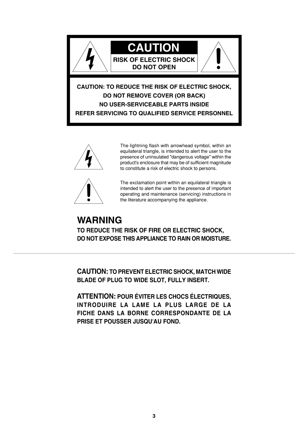 Marantz PM7000 manual Risk of Electric Shock Do not Open 