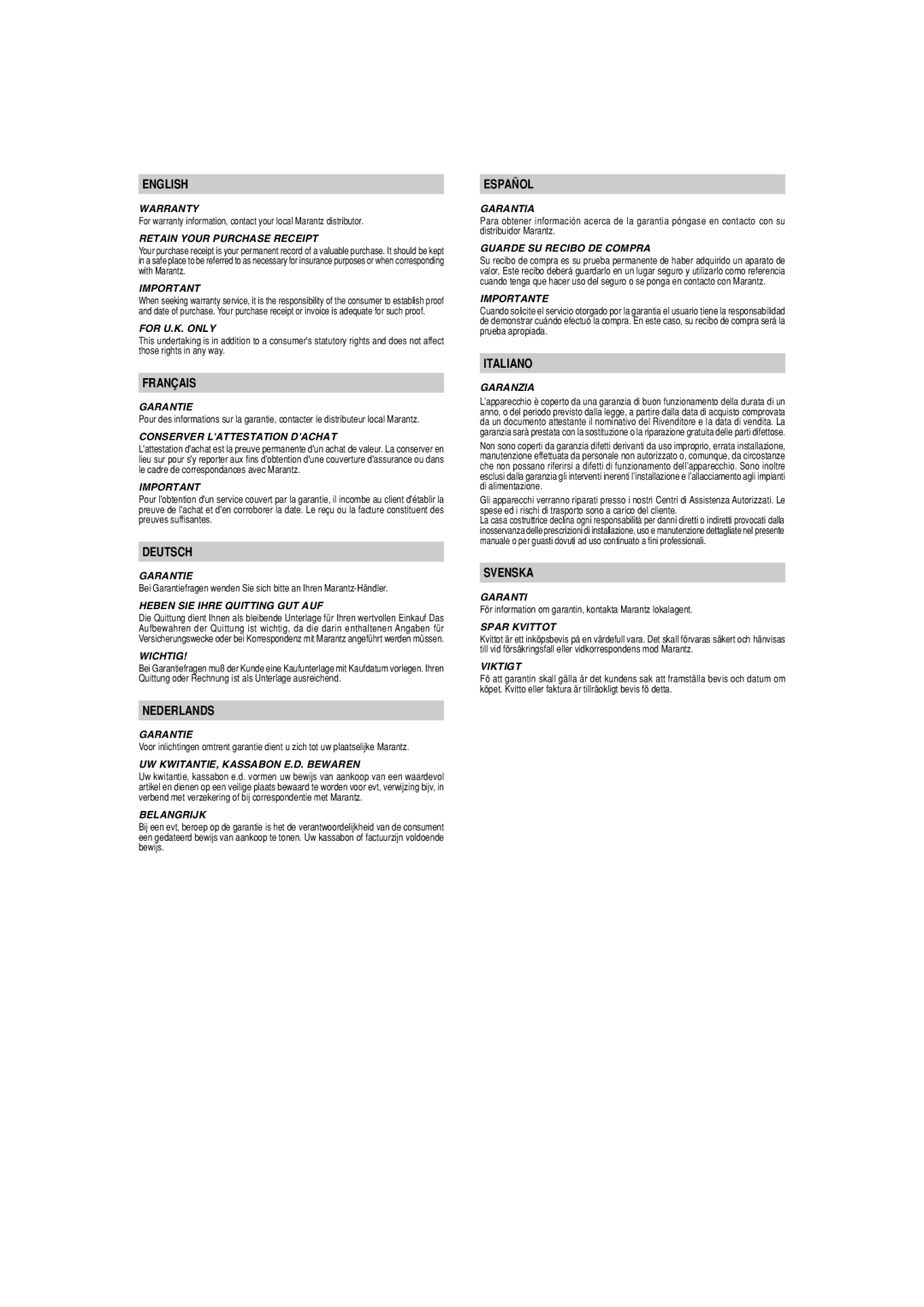 Marantz PM7001KI manual English 