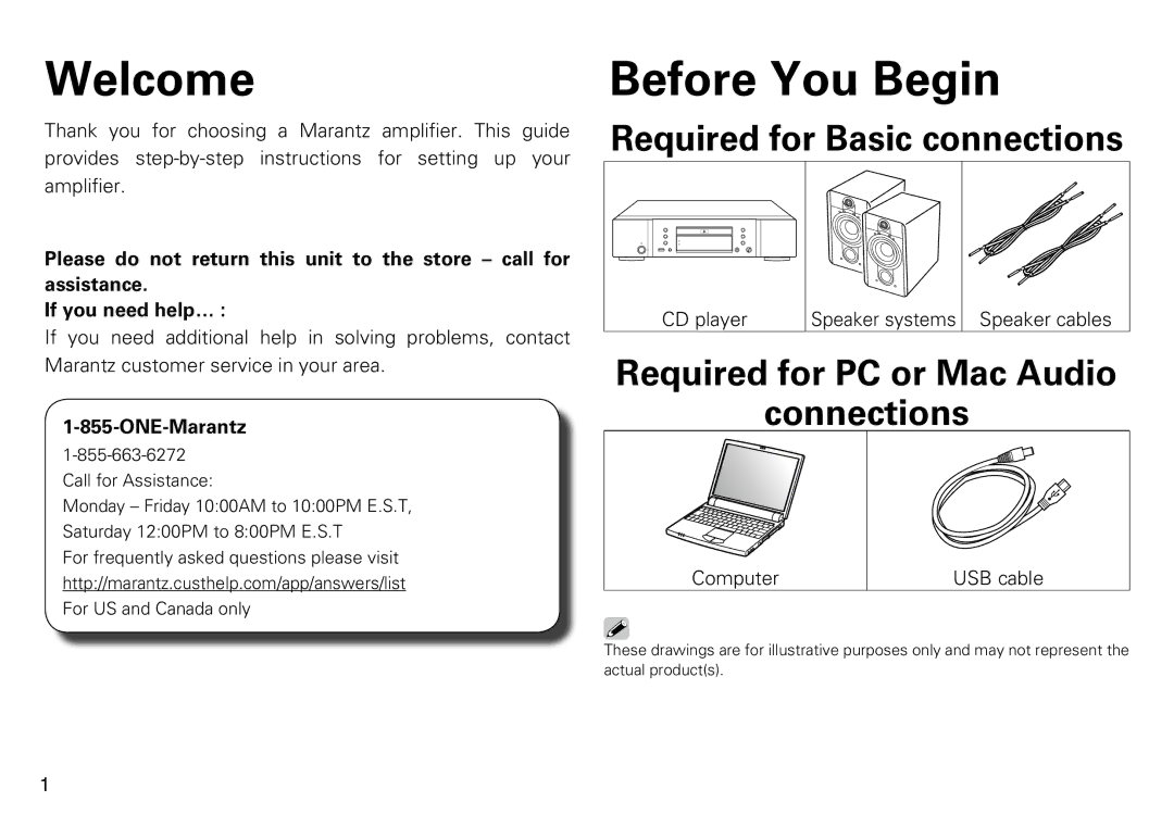 Marantz PM7005 quick start Welcome 