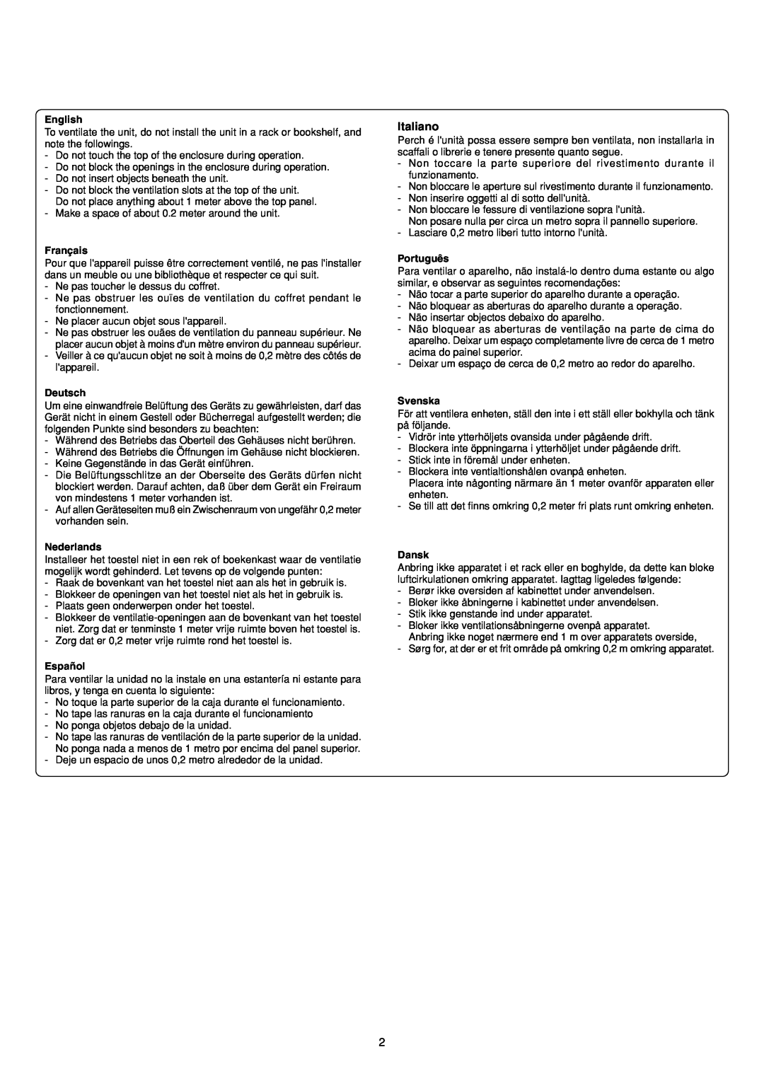 Marantz PM7200 manual English, Français, Deutsch, Nederlands, Español, Português, Svenska, Dansk 