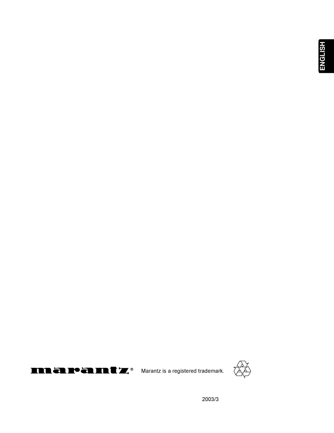 Marantz PMD351 manual Marantz is a registered trademark 