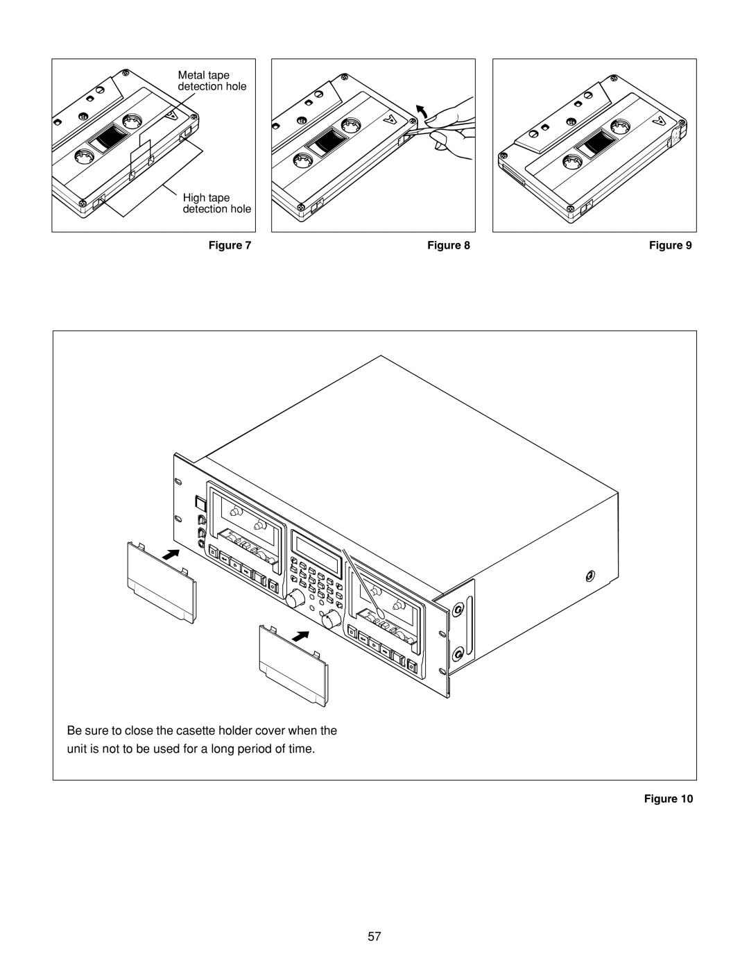 Marantz PMD520 manual Metal tape detection hole High tape detection hole 