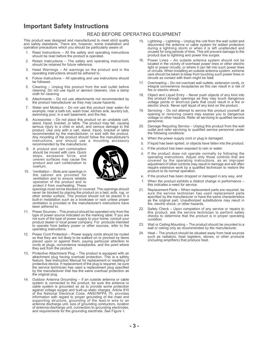 Marantz PMD670 manual Important Safety Instructions 