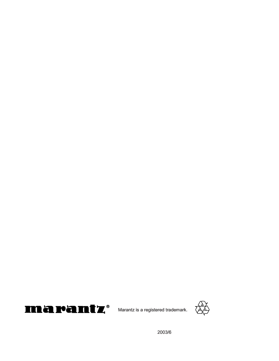 Marantz PMD670 manual Marantz is a registered trademark, 2003/6 