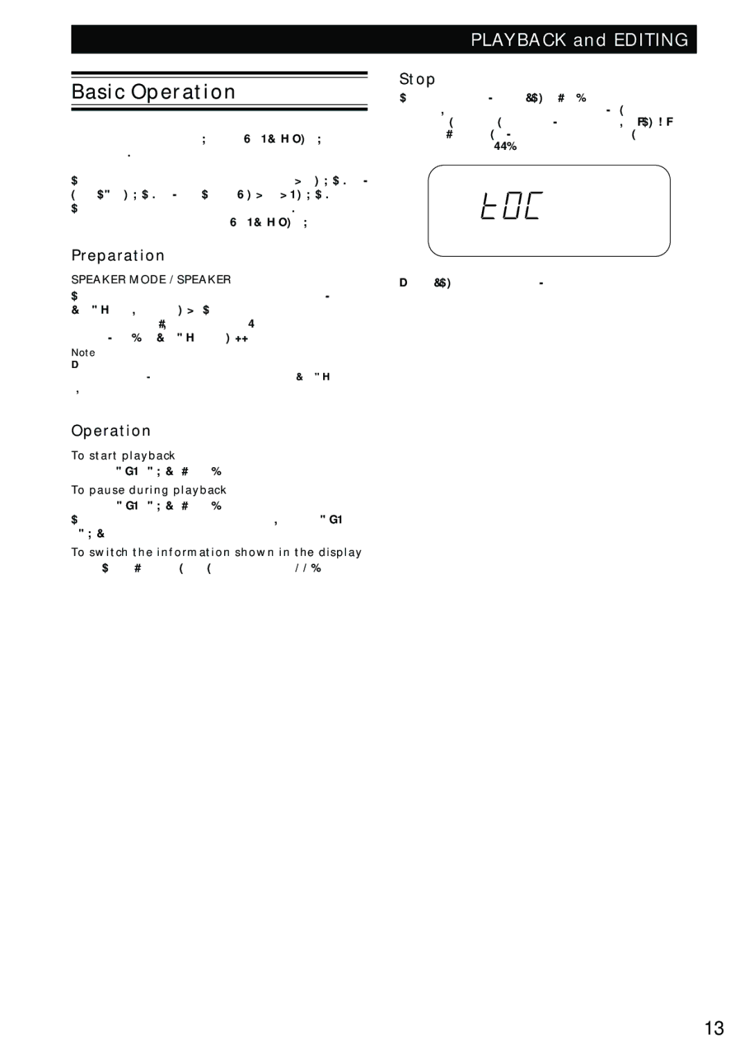 Marantz PMD680 manual Basic Operation, Preparation, Stop 