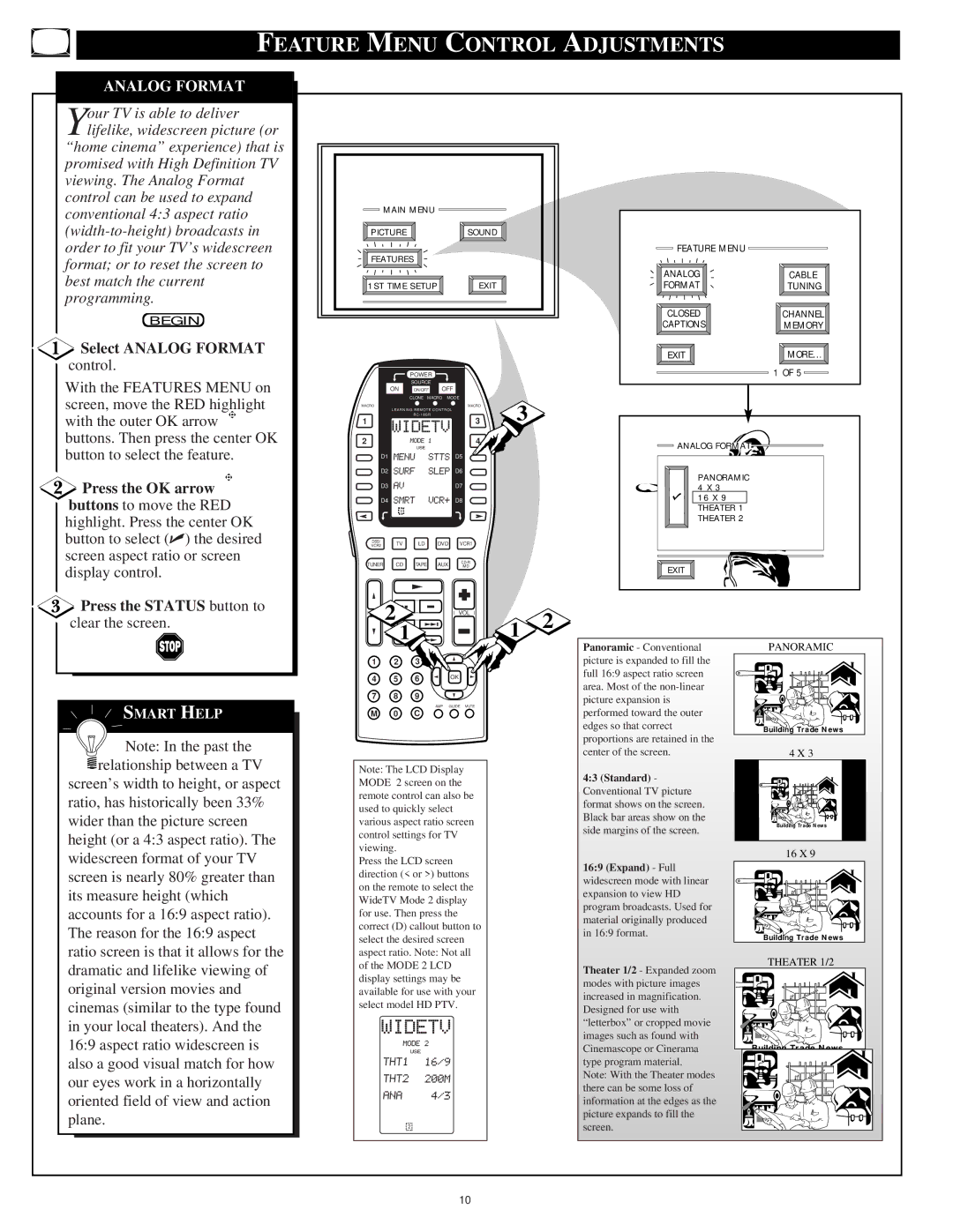 Marantz PV5580, PV6080 manual Feature Menu Control Adjustments, Select Analog Format 