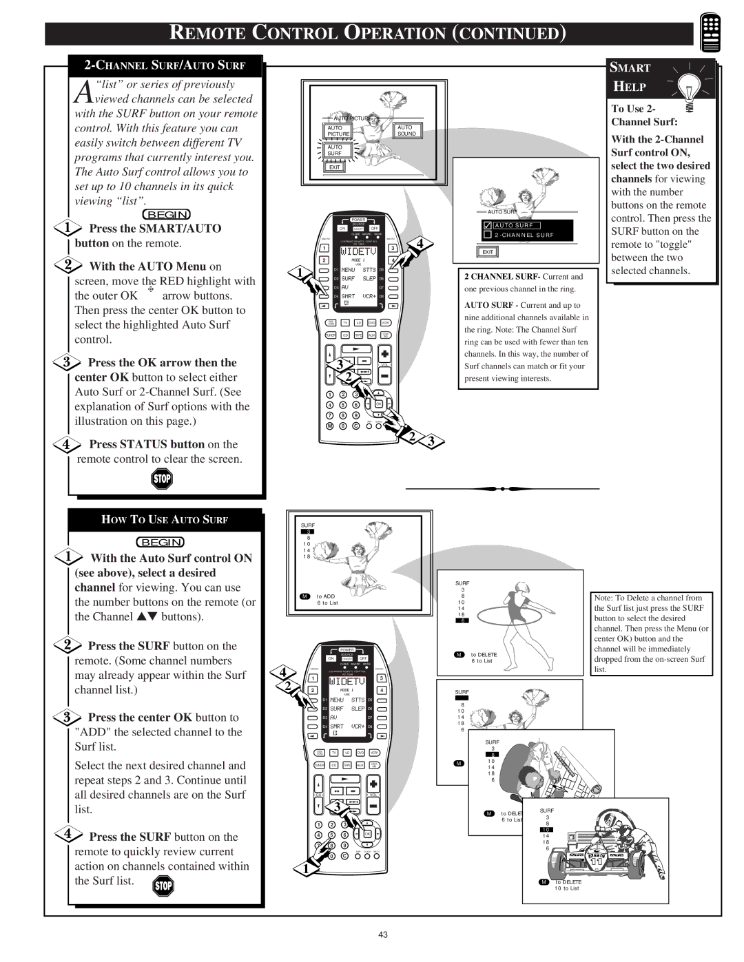 Marantz PV6080, PV5580 manual With the Auto Menu on screen, move the RED highlight with, Press the OK arrow then 