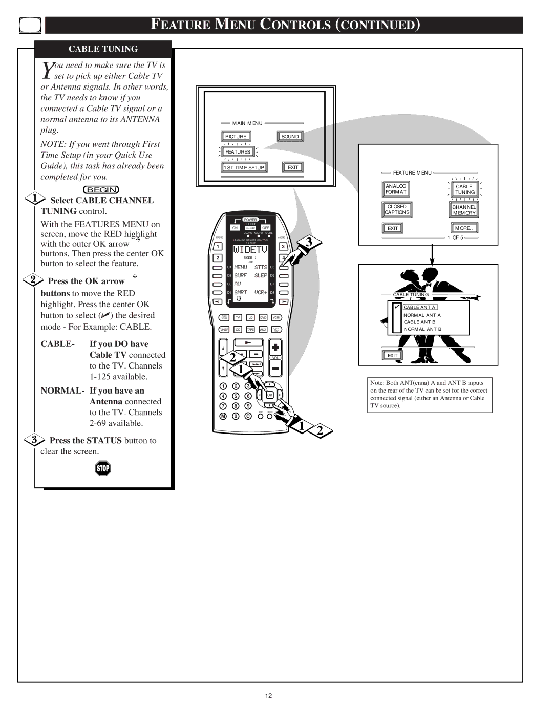 Marantz PV5580/PV6080 manual Cable Tuning, Select Cable Channel, CABLE- If you do have 