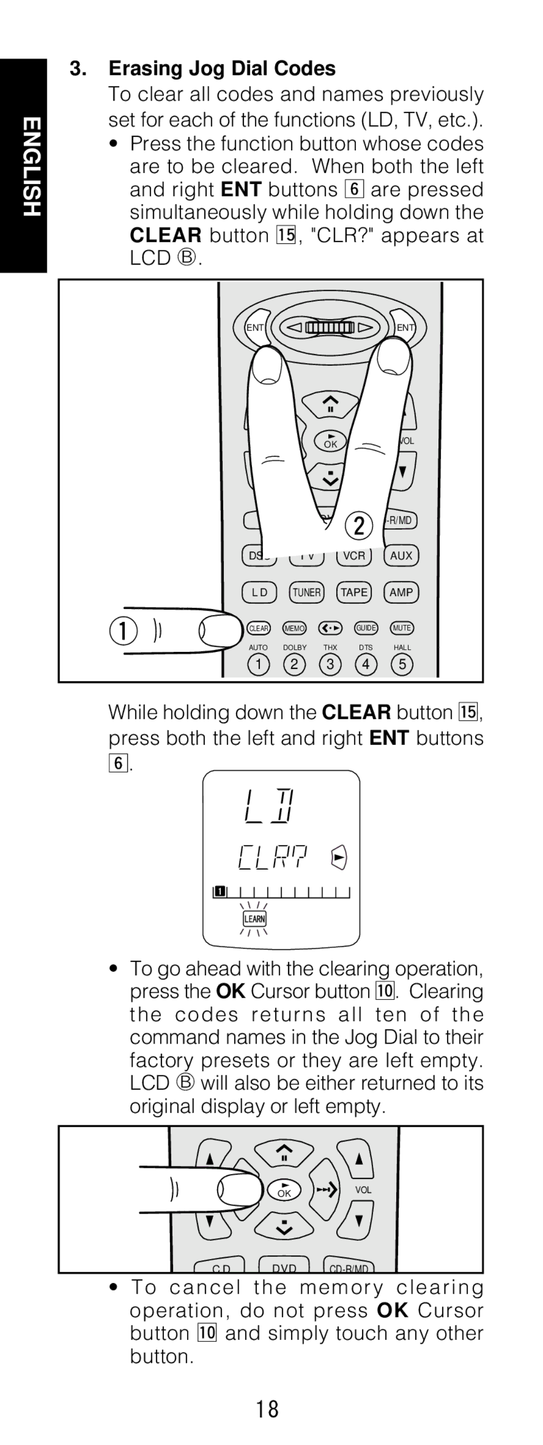 Marantz RC1200 manual Erasing Jog Dial Codes 