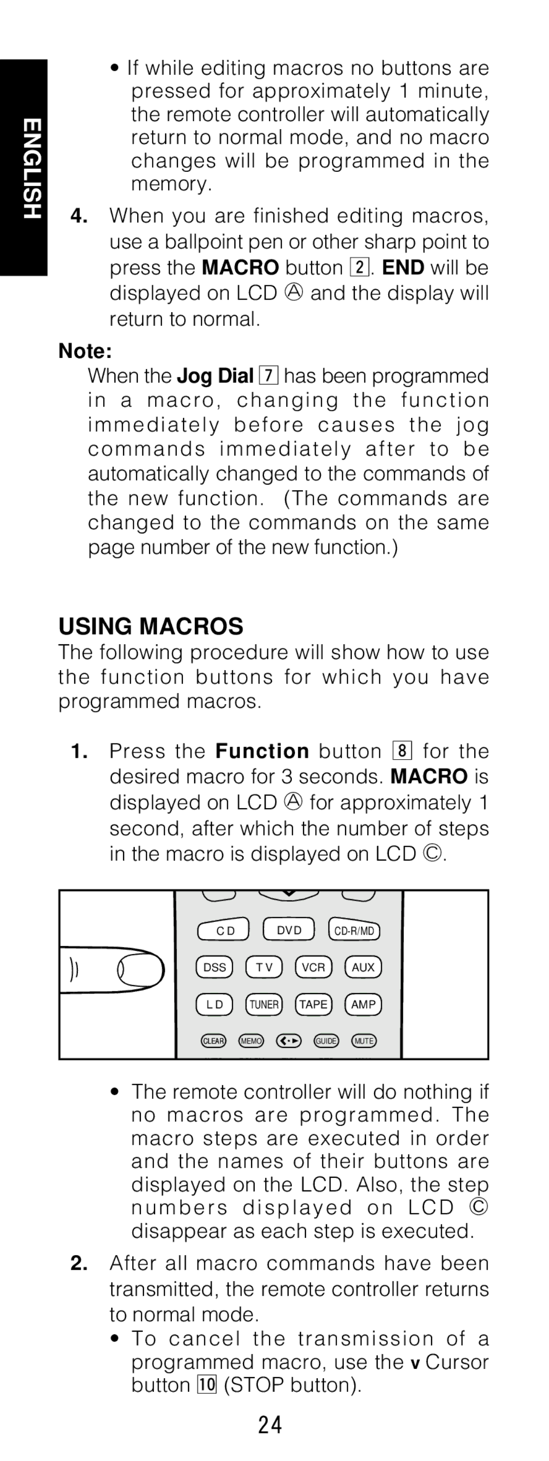 Marantz RC1200 manual Using Macros 