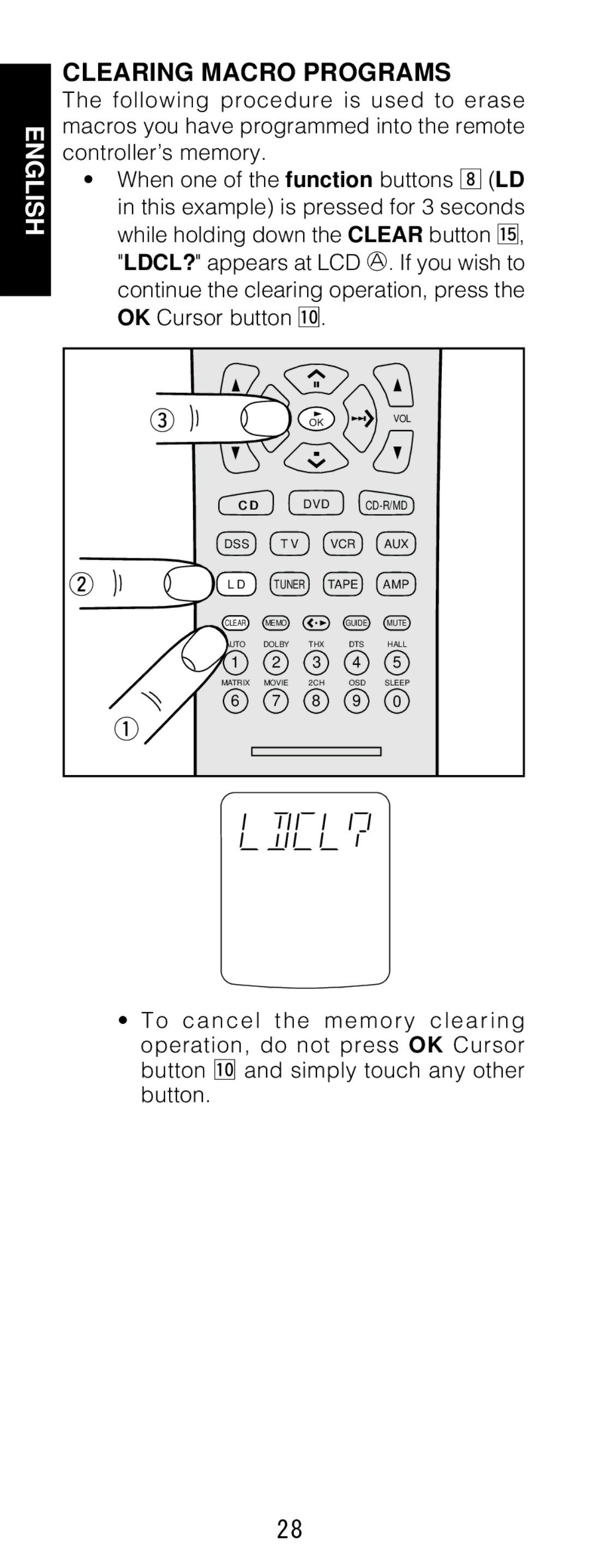 Marantz RC1200 manual Clearing Macro Programs 