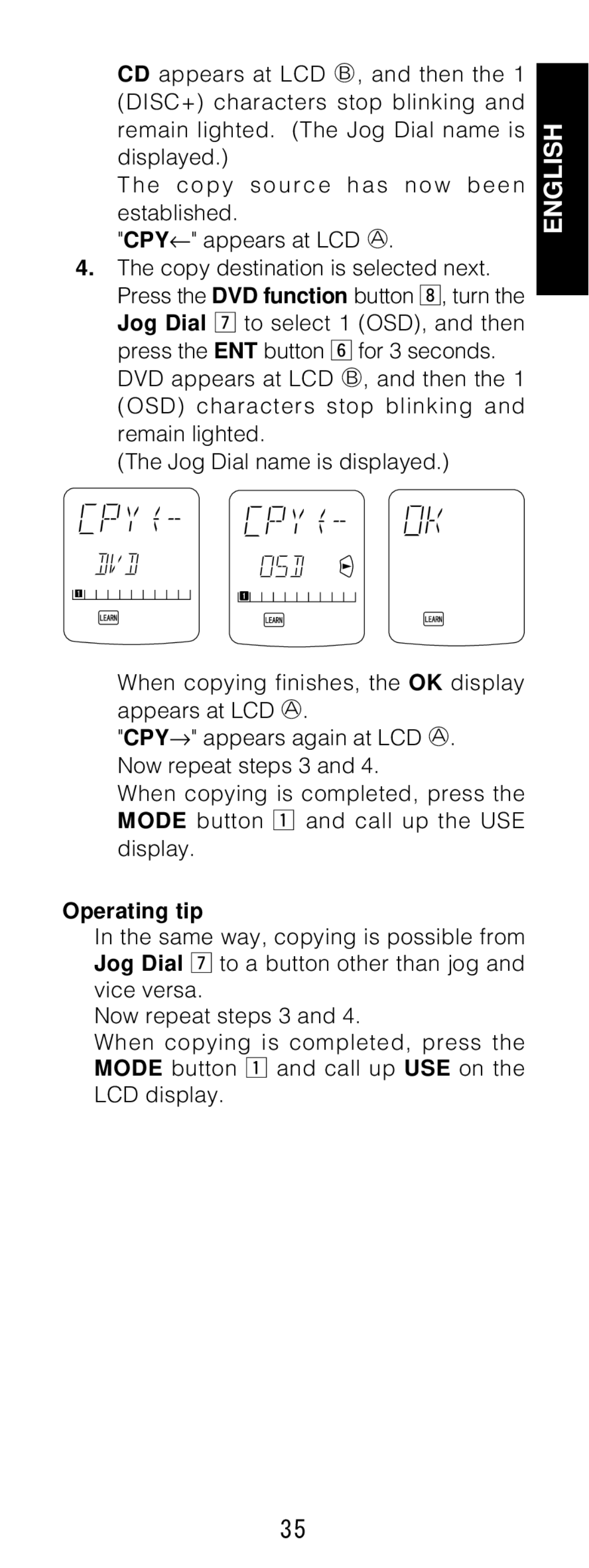 Marantz RC1200 manual Operating tip 