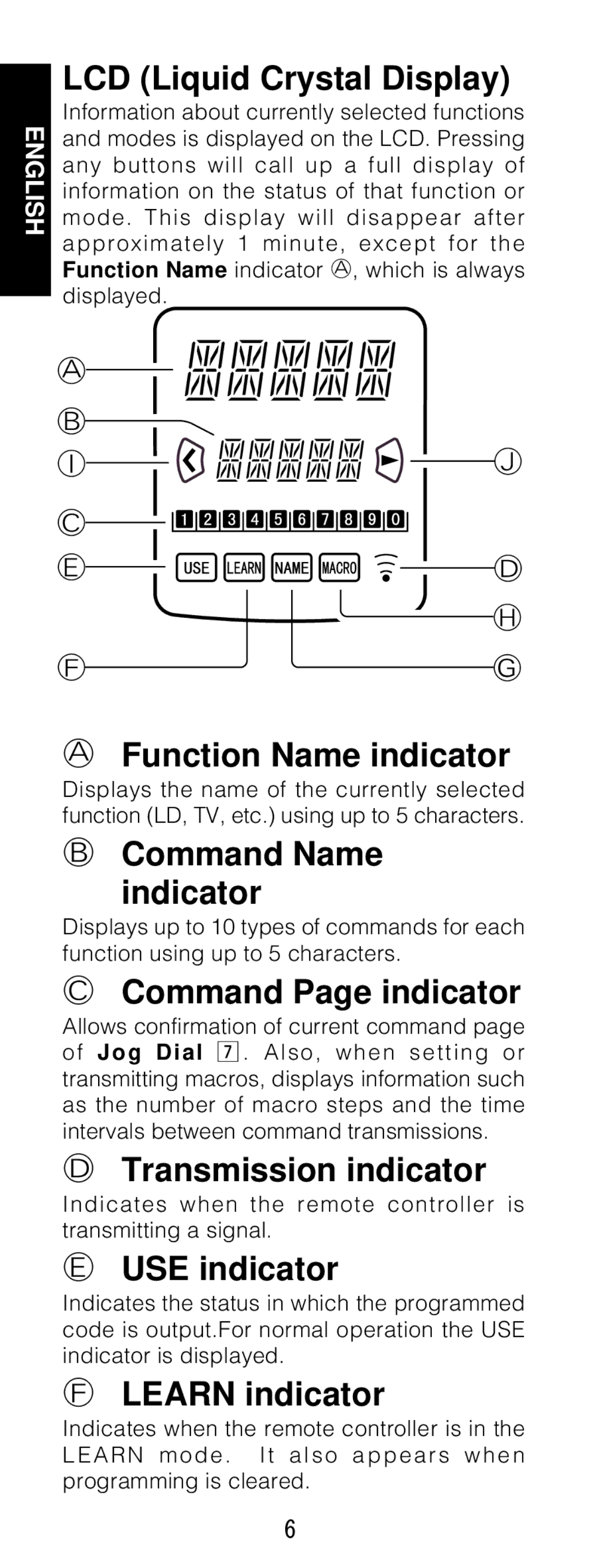 Marantz RC1200 manual Command Name Indicator 