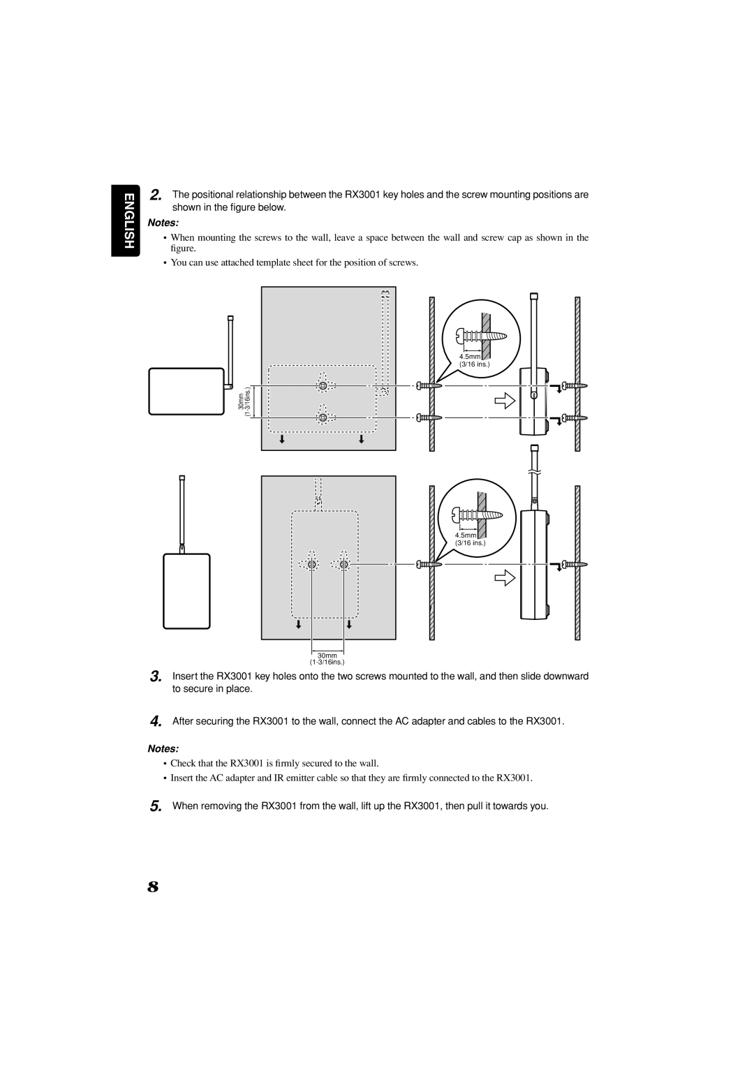 Marantz RC3001 manual 5mm 