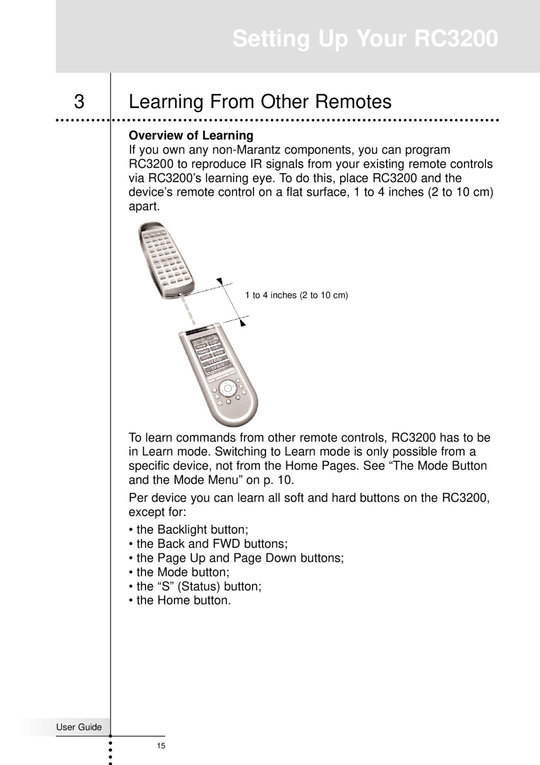 Marantz RC3200 manual Learning From Other Remotes, Overview of Learning 