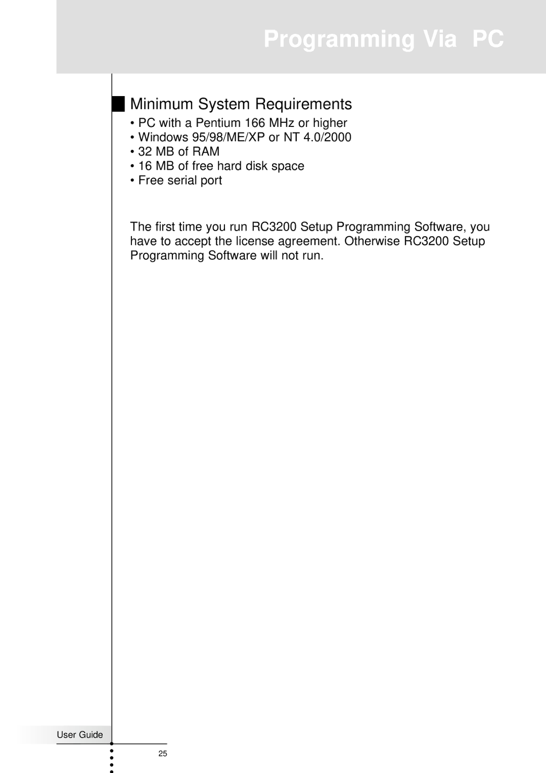 Marantz RC3200 manual Minimum System Requirements 