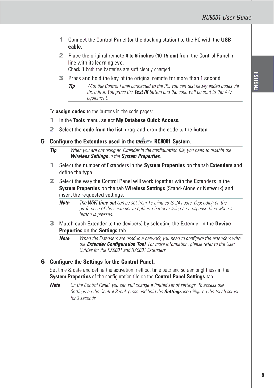 Marantz manual Configure the Extenders used in the RC9001 System 