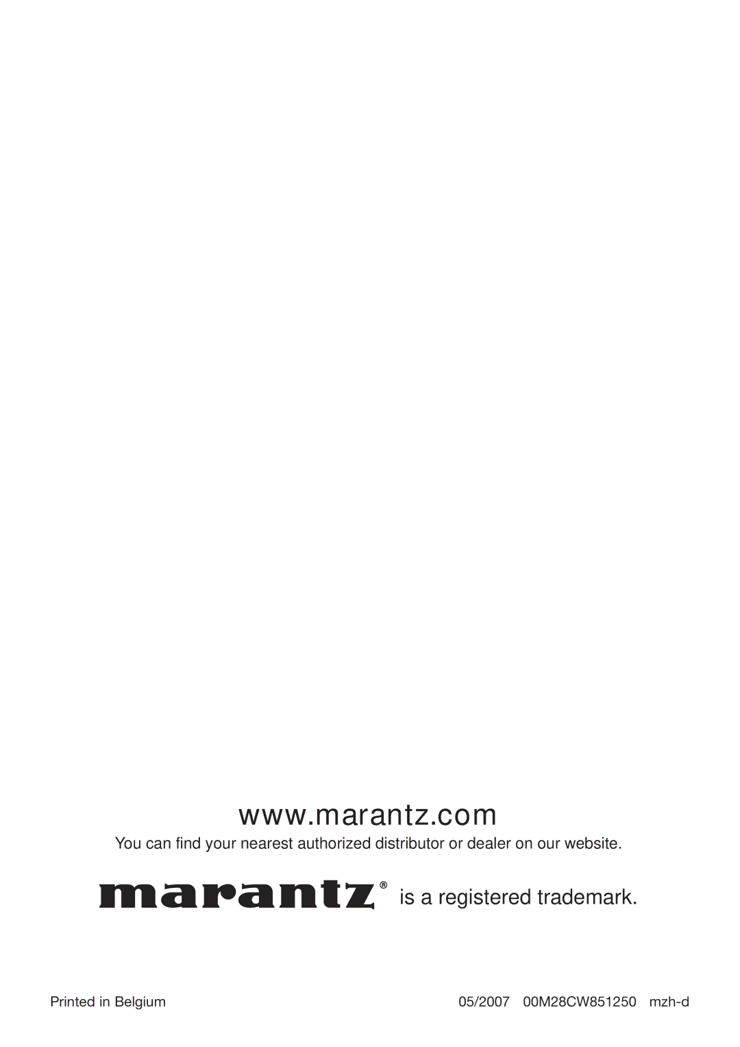 Marantz RC9001 manual Is a registered trademark 