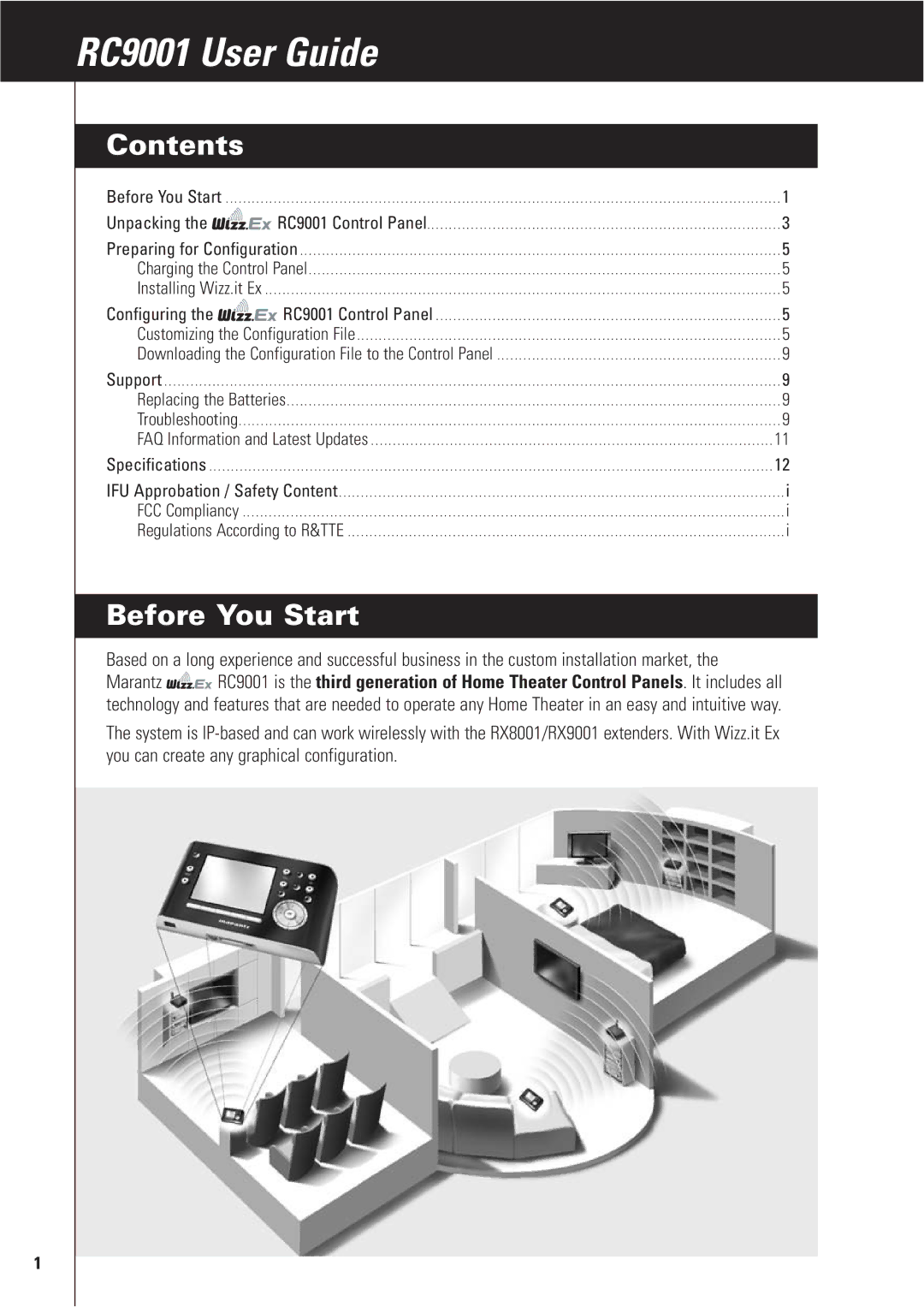 Marantz RC9001 manual Contents, Before You Start 