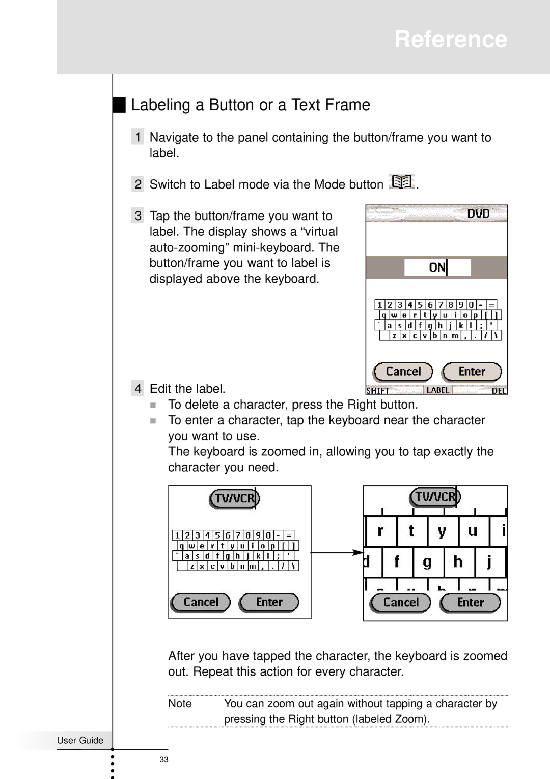 Marantz RC5200, RC9200 manual Labeling a Button or a Text Frame 