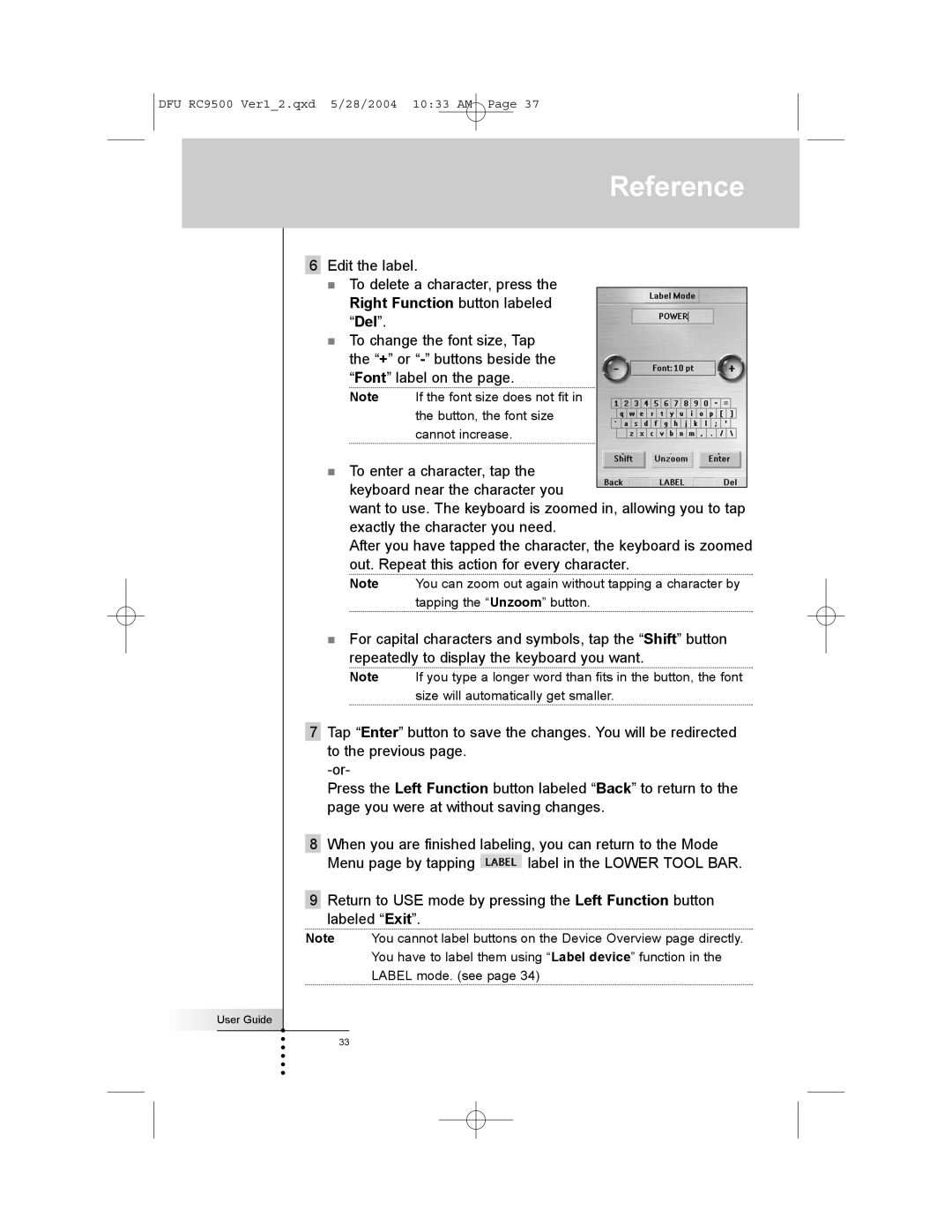 Marantz RC9500 manual Reference 