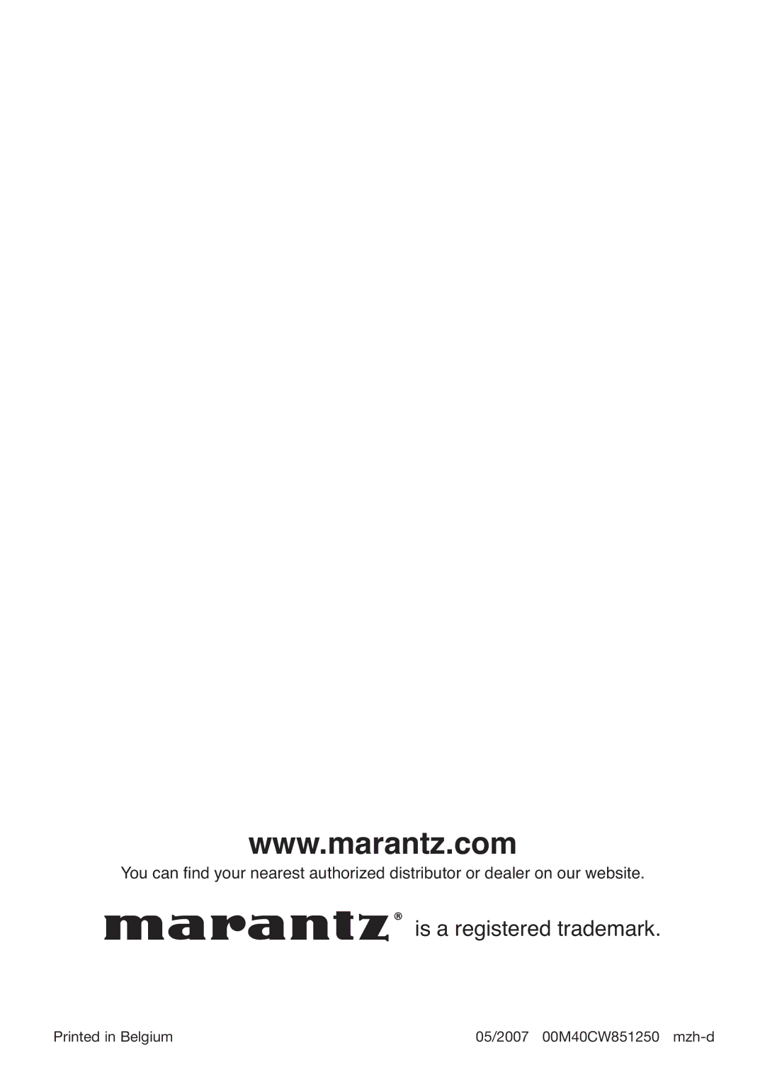 Marantz RX8001 manual Is a registered trademark 