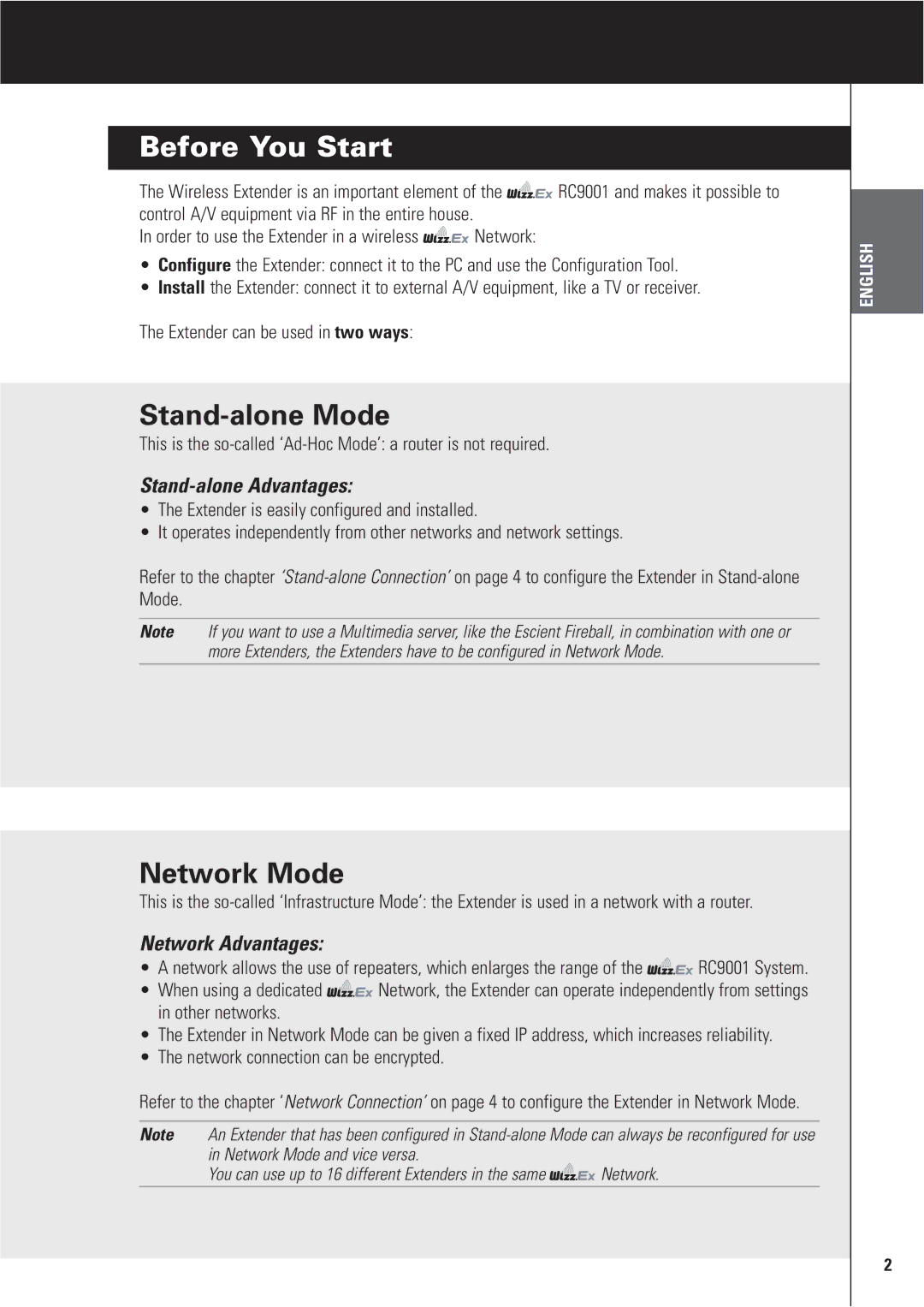 Marantz RX8001 manual Before You Start, Stand-alone Mode, Network Mode, Stand-alone Advantages, Network Advantages 