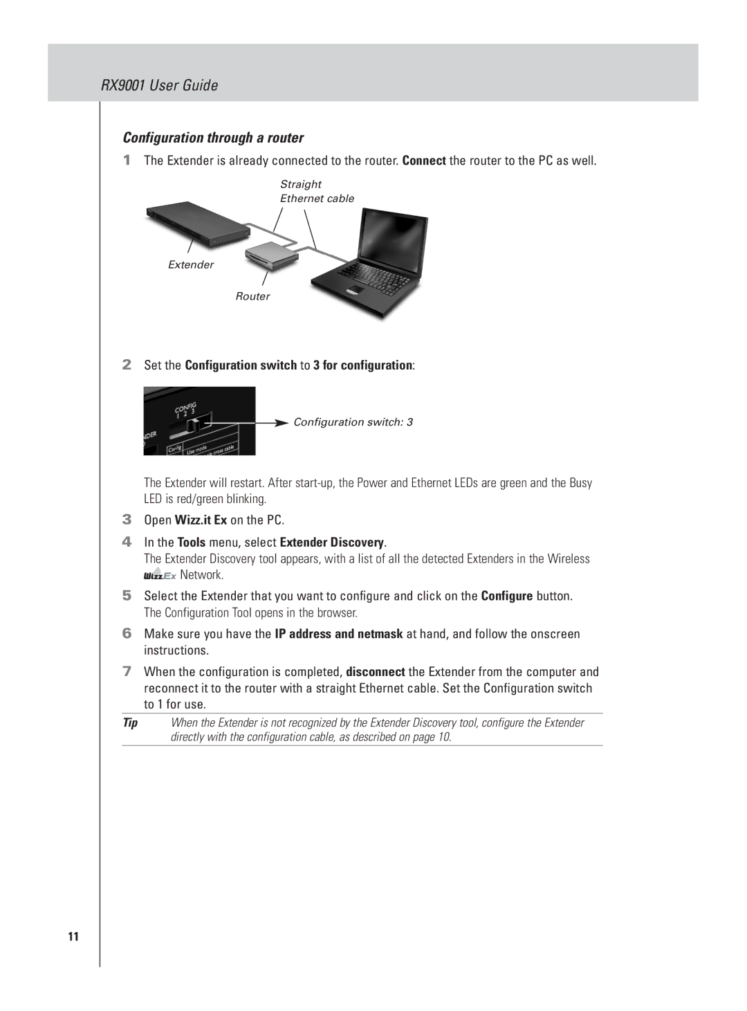 Marantz RX9001 manual Configuration through a router, Set the Configuration switch to 3 for configuration 