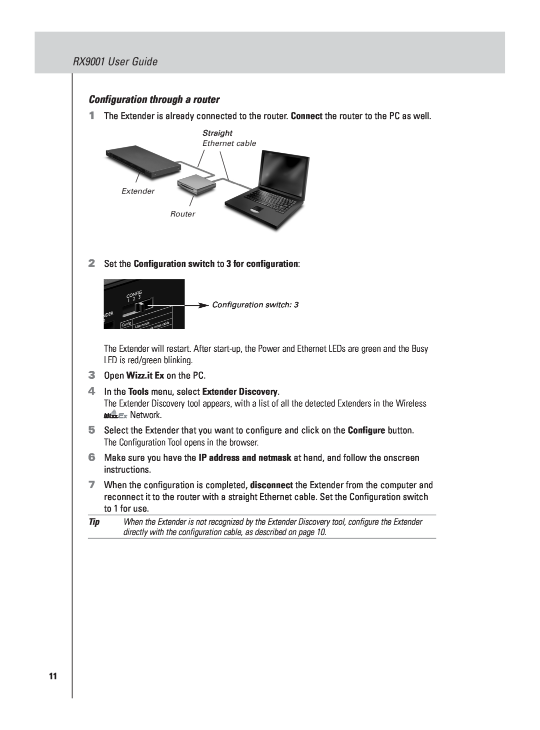 Marantz manual Configuration through a router, Set the Configuration switch to 3 for configuration, RX9001 User Guide 