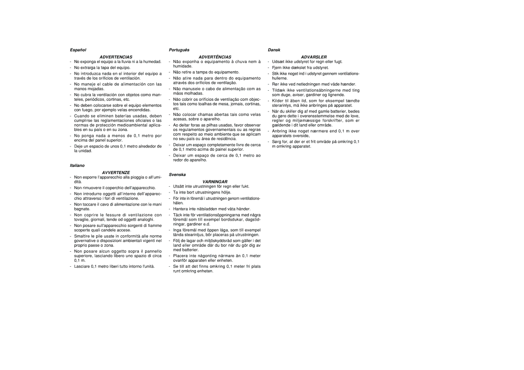 Marantz SA-11S1 manual Advertencias 