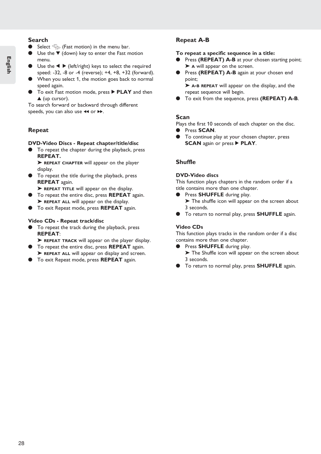 Marantz SA-12S1 manual Repeat 