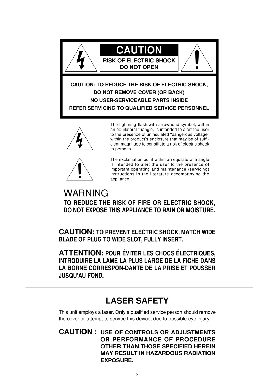 Marantz SA-14 manual Laser Safety 