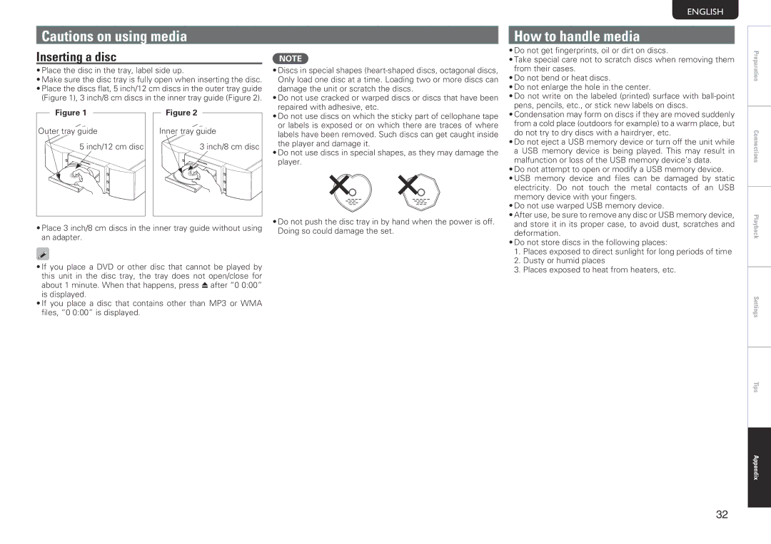 Marantz SA-14S1 owner manual How to handle media, Inserting a disc 