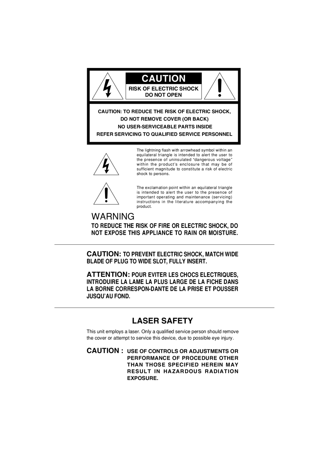 Marantz SA-7S1 manual Laser Safety 