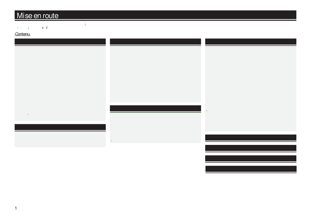 Marantz SA8004 manual Mise en route, Contenu 
