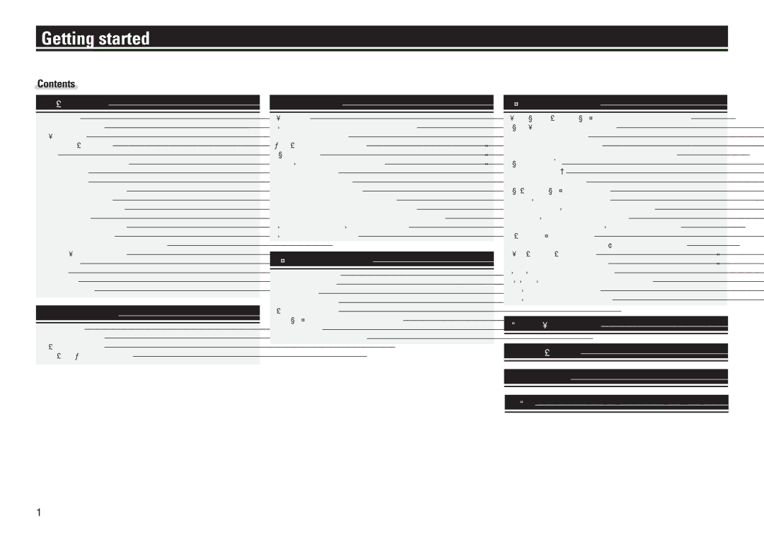 Marantz SA8004 manual Getting started, Contents 