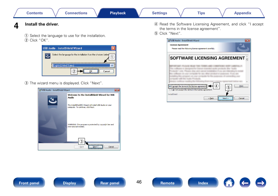 Marantz SA8005 appendix Install the driver, Software Licensing Agreement 