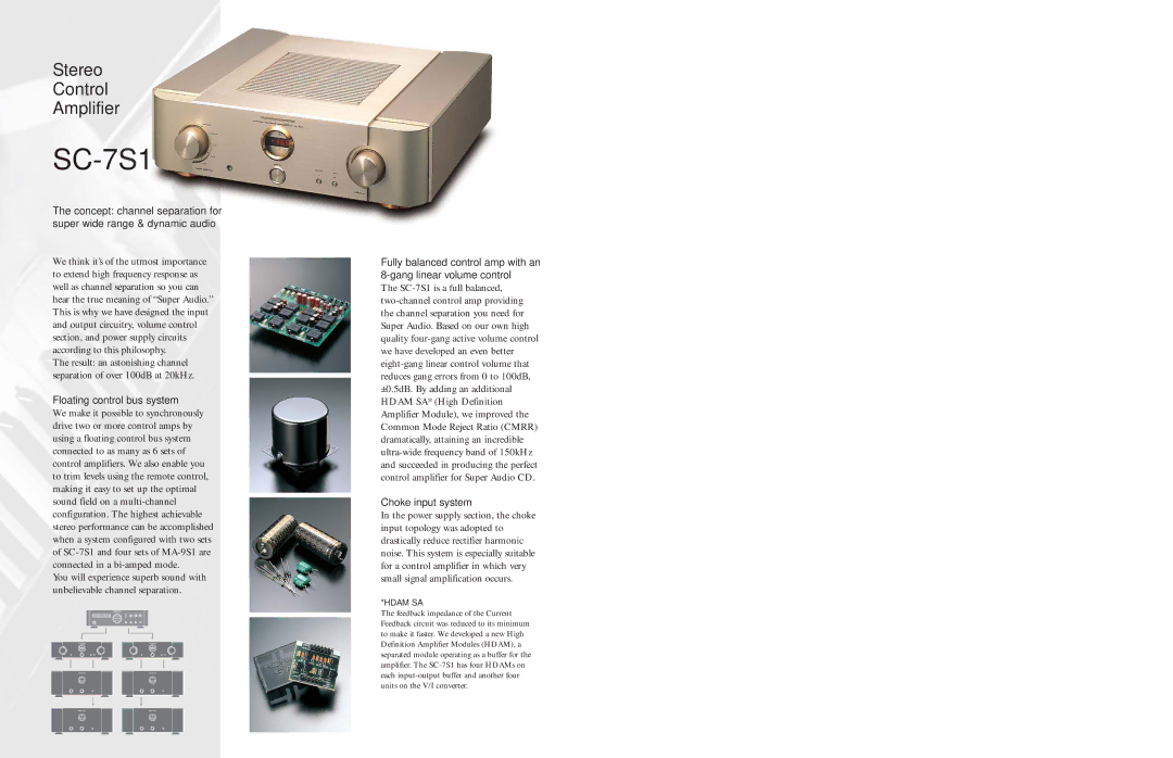 Marantz SC-7S1, MA-9S1 dimensions Floating control bus system 