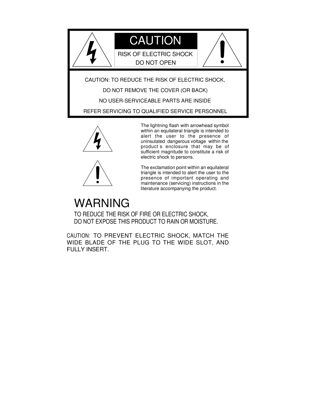 Marantz SC-7S1 manual Risk of Electric Shock 